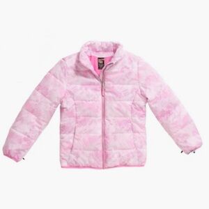 ✨ GERRY ✨ Pink Watercolor Puffer Winter Coat Ski Jacket Size M (10/12)